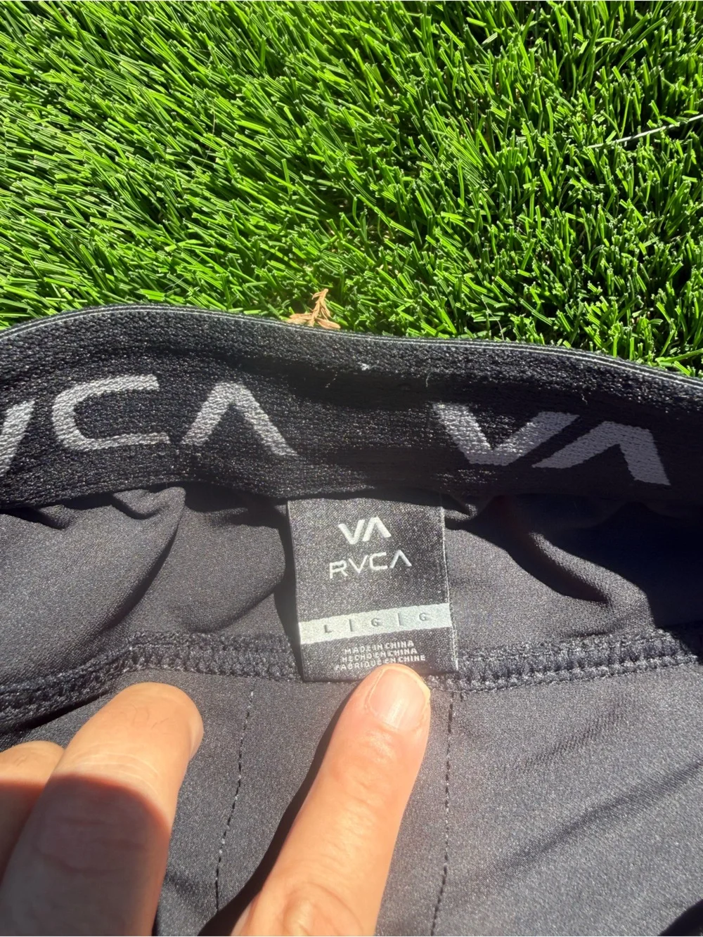 RVCA Black Shorts with White Logos